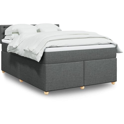 vidaXL Box spring postelja z vzmetnico temno siva 160x200 cm blago Cene