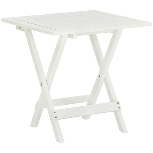 VidaXL Bistro stol bijeli 46 x 46 x 47 cm masivno bagremovo drvo Slike