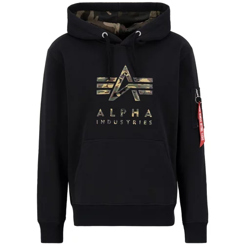Alpha Industries Majica rjava / kaki / rdeča / črna