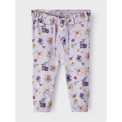Name it Light purple kids patterned trousers Barbora - Girls Slike