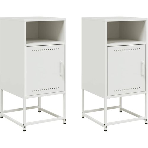 Maison Chic Dvo delni komplet Nočne omarice - Nočne mize bela 36x39x78 cm jeklo, (21688422) Slike