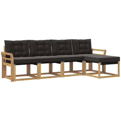 vidaXL Zunanja garnitura za sedenje z blazino 5 pcs Bela in črna, (5000279529) Cene