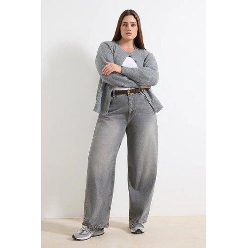 Trendyol Ženske farmerke Tbbaw26Cj00043, Sive Slike