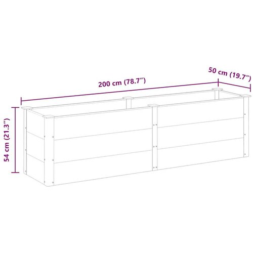 VidaXL Visoka greda 200x50x54 cm WPC siva Slike