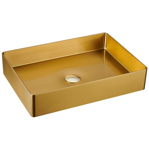 Sapho Umivaonik od nehrđajućeg čelika u zlatnoj boji 50x35 cm Aurum – Cijene