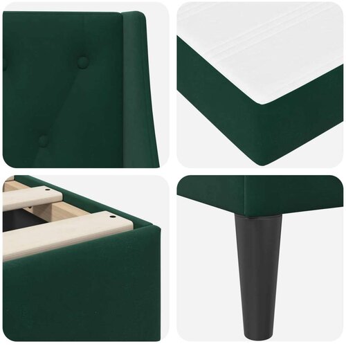  Okvir kreveta s madracem Zidne 2 pcs Tamnozelena Bar&amp;scaron;un - Tamnozelena 80 x 200 cm Slike