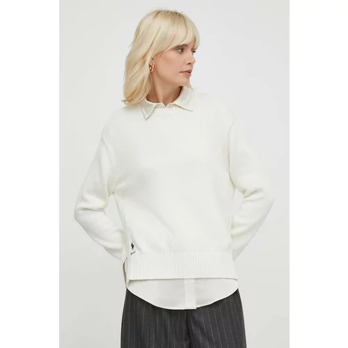 Polo Ralph Lauren Bombažen pulover bež barva