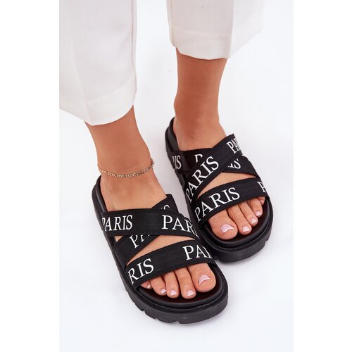 Boto Women's sandals with fabric straps Paris on platform black Celinea Cijene