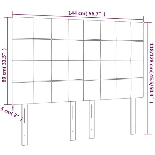  Uzglavlja 4 kom plavi 72 x 5 x 78/88 cm od tkanine Slike