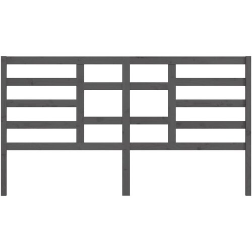  Uzglavlje za krevet sivo 206 x 4 x 104 cm od masivne borovine Slike