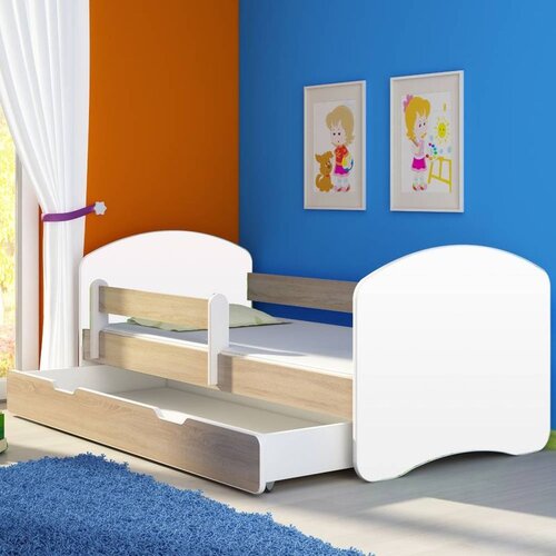 ACMA Dječji krevet II bez motiva, bočna sonoma + ladica 140x70 cm Cijene