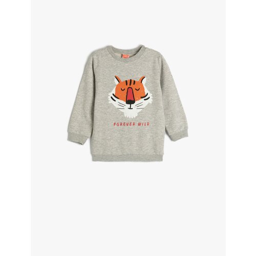 Koton Sweatshirt Lion Printed Long Sleeve Crew Neck Cene