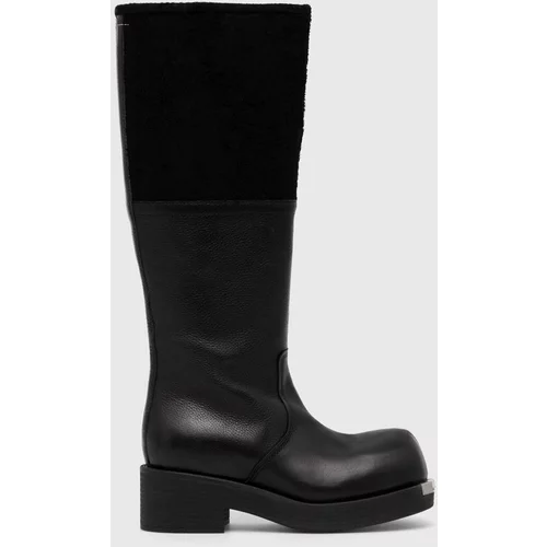 MM6 MAISON MARGIELA Kožne čizme Boot za žene, boja: crna, s platformom, S66WW0075