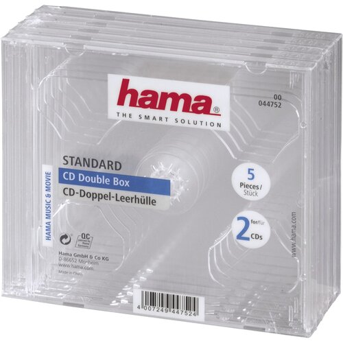 Hama CD-Double-Box pack of 5 Transparent Jewel-Case 44752 Cijene