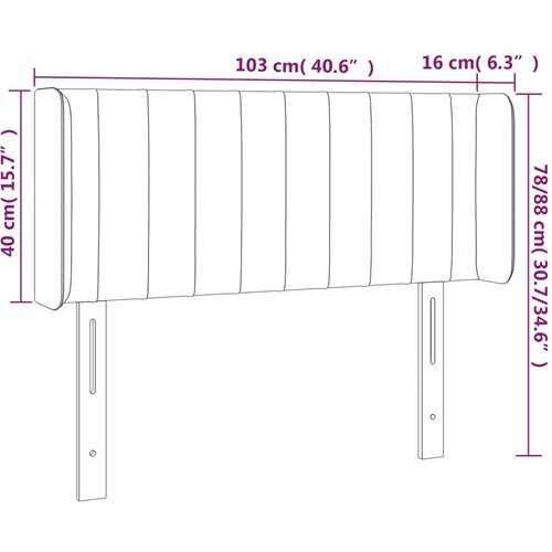  LED Uzglavlje tamnosmeđe 103x16x78/88 cm od tkanine Slike