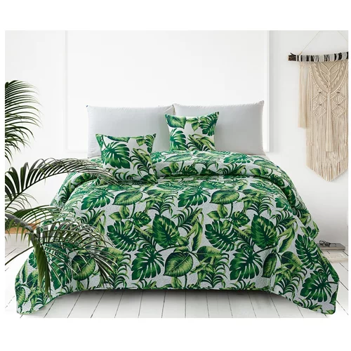 Edoti quilted bedspread in the leaves palms A546