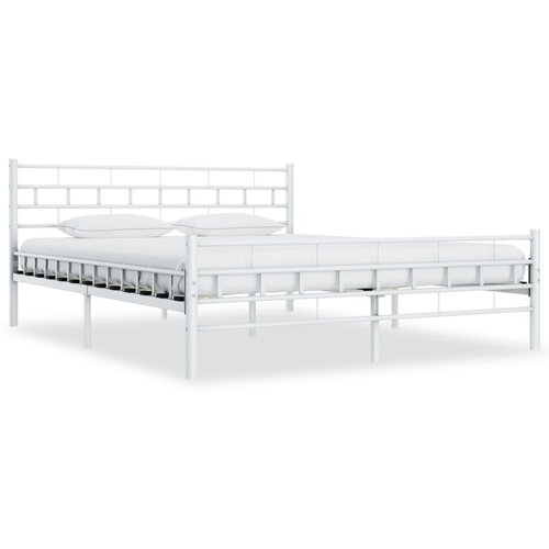 VidaXL Posteljni okvir bel kovinski 160x200 cm, (20606388) Slike