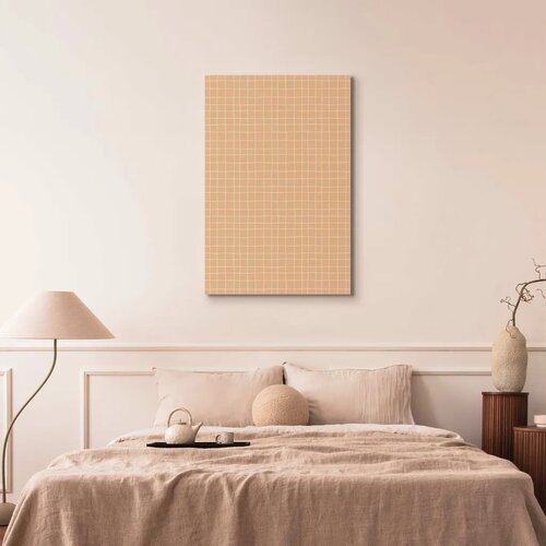  Slika - Waving Lines - Creamy Grid on a Noisy Pastel Background 60x90 Standard Slike