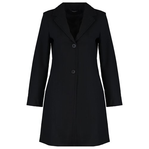 Trendyol Black Fitted Long Wool Cachet Coat Cene