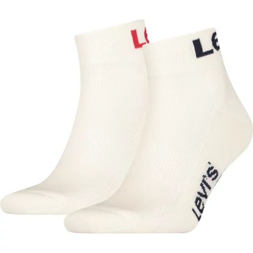 Levi's MID CUT SPORT LOGO 2P Uniseks čarape, bijela, veličina