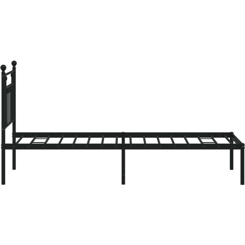VidaXL Metalni okvir za krevet s uzglavljem crni 75x190 cm Slike