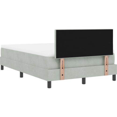 VidaXL Krevet s box springom s madracem &amp;amp; LED svjetlom svjetlosiva 120x190 cm bar&amp;scaron;un Slike