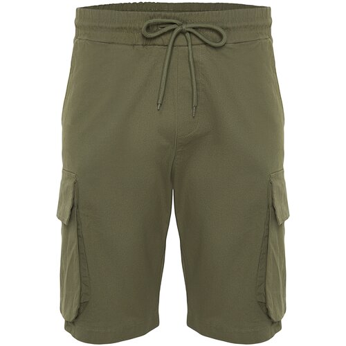 Trendyol Men's Khaki Regular Fit Cargo Pocket Shorts Cene