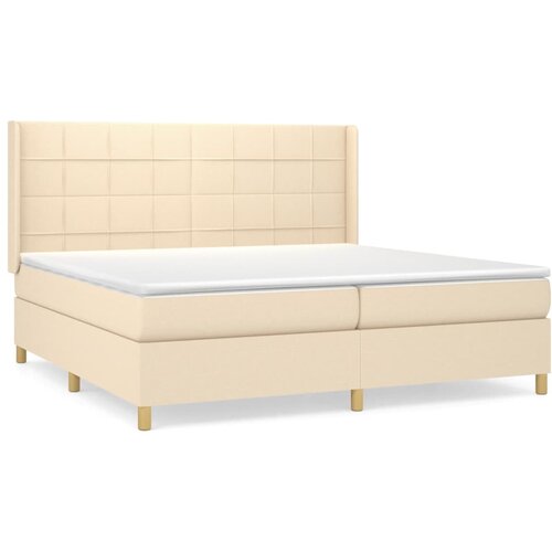 Maison Chic Box spring postelja - Vzmetna postelja z vzmetnico krem 200x200 cm blago SL13873, (21881742) Cene