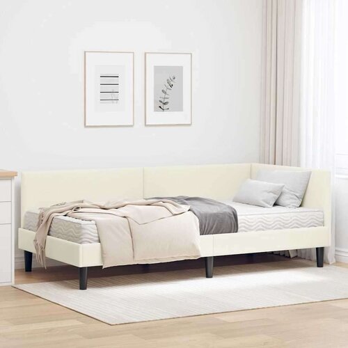  Kotni okvir postelje z matrico Drugo 2 pcs krema Žamet, (5000123356) Cene