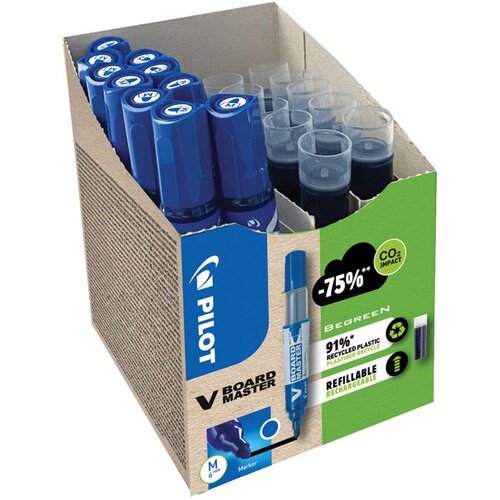  SET MARKER ZA BIJELU PLOČU 2,3 MM V BOARD MASTER BEGREEN PK10 PILOT PLUS REFILI (5 PLUS 5 GRATIS) PLAVI Slike