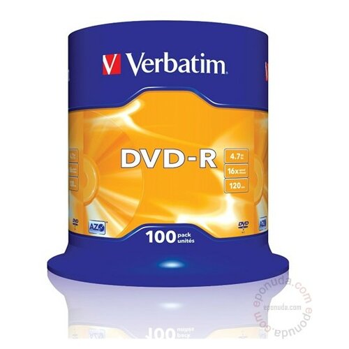 Verbatim 55161/Z DVD-R 4.7GB 16X 43549, 100PACK disk Slike