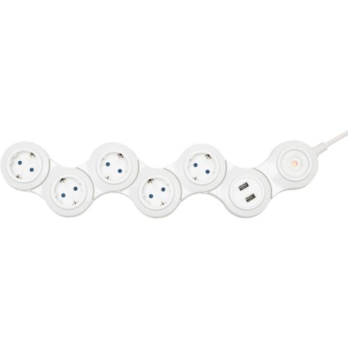 Home Produžni kabel, podesivi, 5 utičnica, 1.5 mm&amp;sup2;,1.4 met, USB - NVH 05K / USB Slike