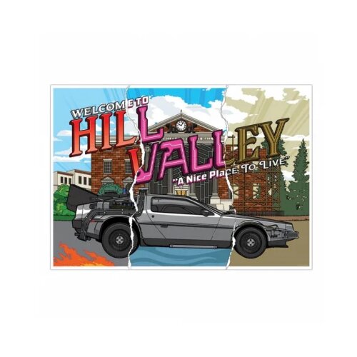 Fanattik Back to the Future 40th Anniversary Hill Valley Art Print Cene