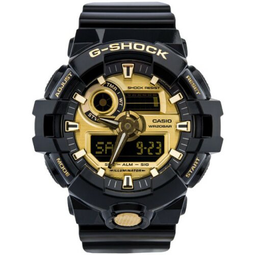 Casio muški g shock multifunkcionalni crni zlatni sportski analogno digitalni ručni sat Cene