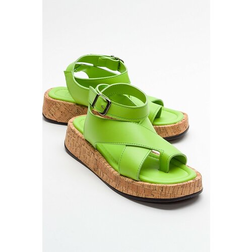 LuviShoes SARY Women's Green Sandals Slike