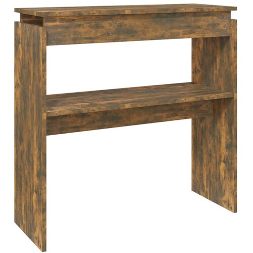 Maison Chic konzolna miza - miza ob steni dimljeni hrast 80x30x80 cm konstruiran les, (21785842) Slike