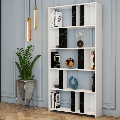Woody Fashion Polica 90x180x20cm Belo-Crna Cene