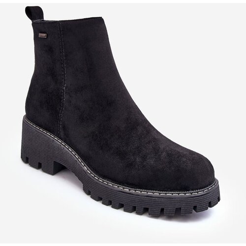 Kesi Insulated leather shoes with low heel insulated black Neafgi Slike