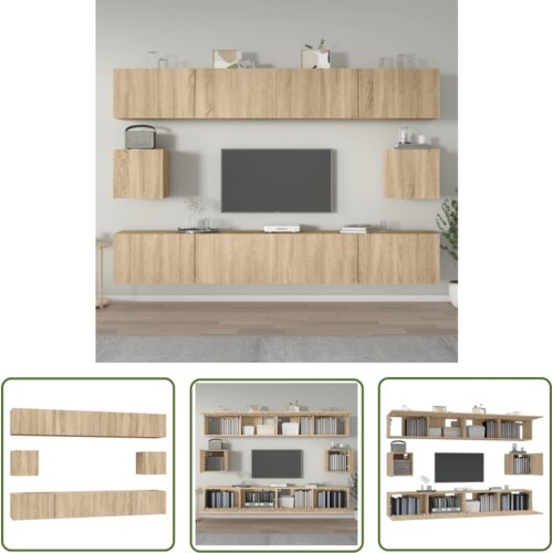 The Living Store Komplet TV omaric 6-delni sonoma hrast inženirski les - Komplet TV Omaric, (21738145) Cene