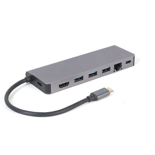 Docking station USB adapter Type-C 5-in-1 multi-port adapter Hub + HDMI + PD + card reader + LAN, A-CM-COMBO5-05 Slike