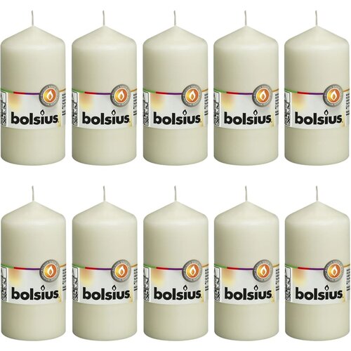 Bolsius debele svijeće 10 kom 120 x 58 mm boja bjelokosti Slike
