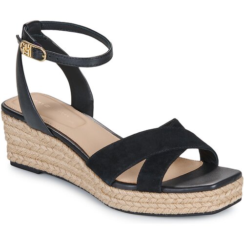 Tommy Hilfiger LEATHER SUEDE MID WEDGE ESPAD Crna Slike