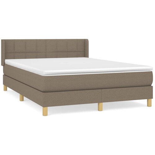 VidaXL Box spring postelja z vzmetnico taupe 140x200 cm blago, (20894198) Slike