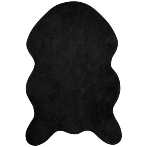  Faux Rabbit Fur Rug Olite Crna 60 x 90 cm Poliester Slike