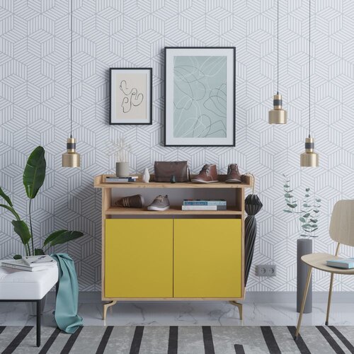 Woody Fashion Ormarić za cipele 100x102x35cm Hrast-žuti Cene