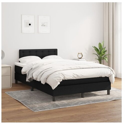  Box spring postelja z vzmetnico črn 120x200 cm blago Cene