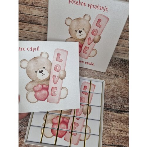  Darilo s čokoladicami z voščilnico LJUBEZEN ČOKDAR 01-07 Cene