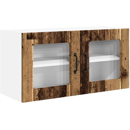  Zidni stakleni ormarić Staro drvo 80 x 31 x 40 cm Slike