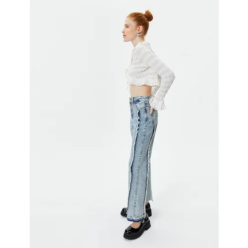Koton Tassel Detailed Straight Jean Jeans Straight Asymmetrical Leg - Eve Jean