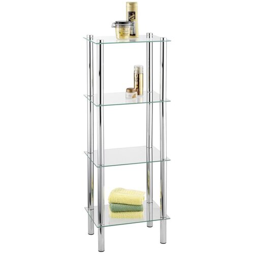 Wenko 15853100 - Regal YAGO 40x104 cm nerđajući čelik/srebrna/prozirna Slike